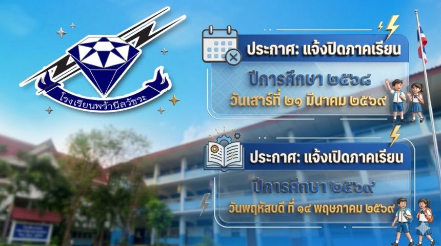 ประกาศกำหนดการปิด-เปิดภาคเรียน